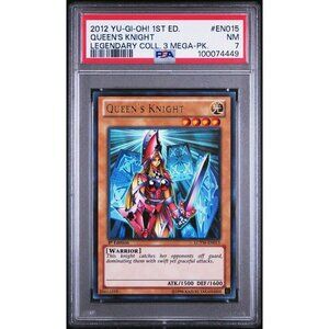 2012 YU-GI-OH! LEGENDARY COLLECTION 3 MEGA-PACK EN015 QUEEN'S KNIGHT 1ST E PSA 7